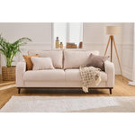 LISA DESIGN Albane - canapé 3 places - en velours côtelé. Coloris disponibles : Gris, Vert, Beige, Orange, Bleu