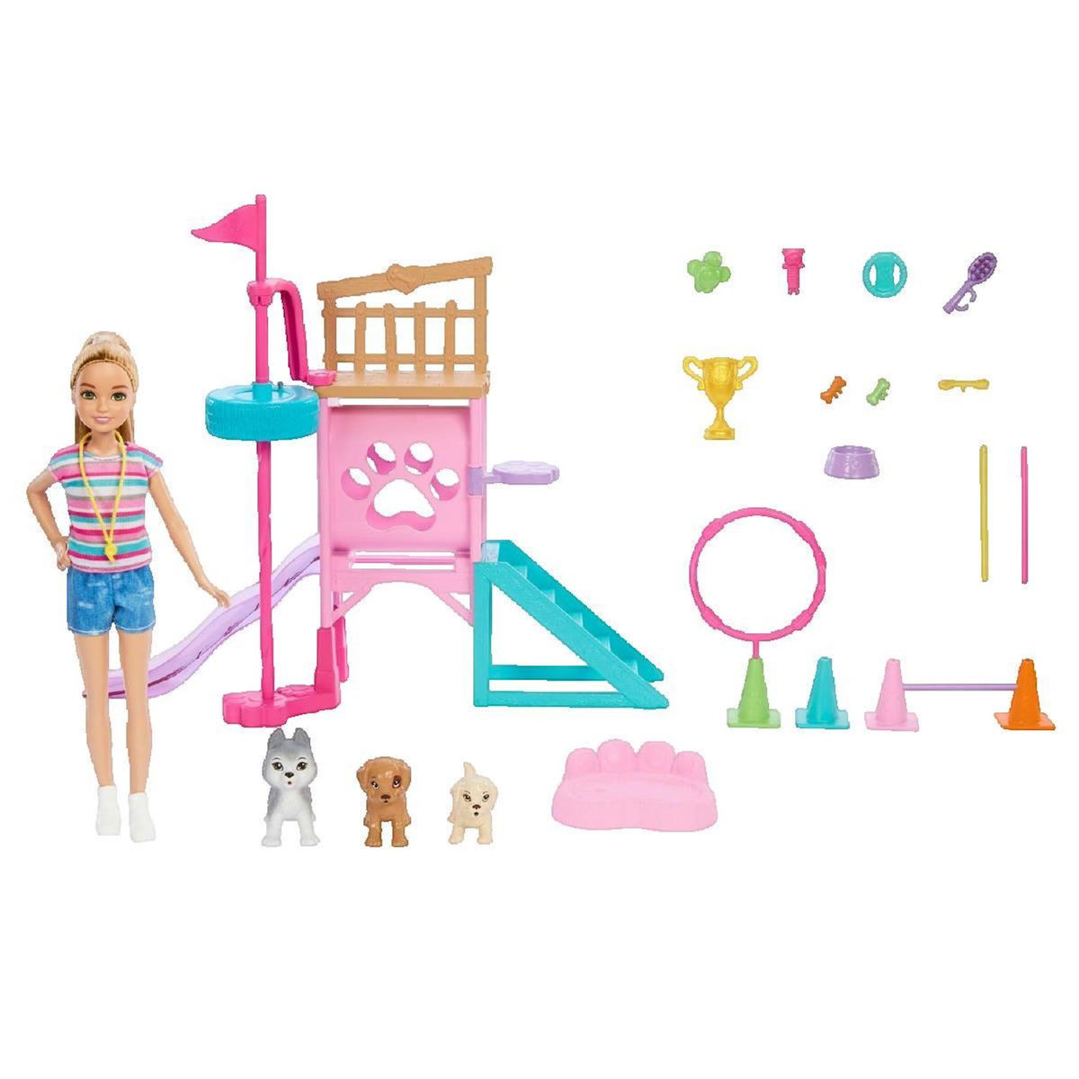 MATTEL Poupée Barbie Stacie avec set de jeu et accessoires multicolores