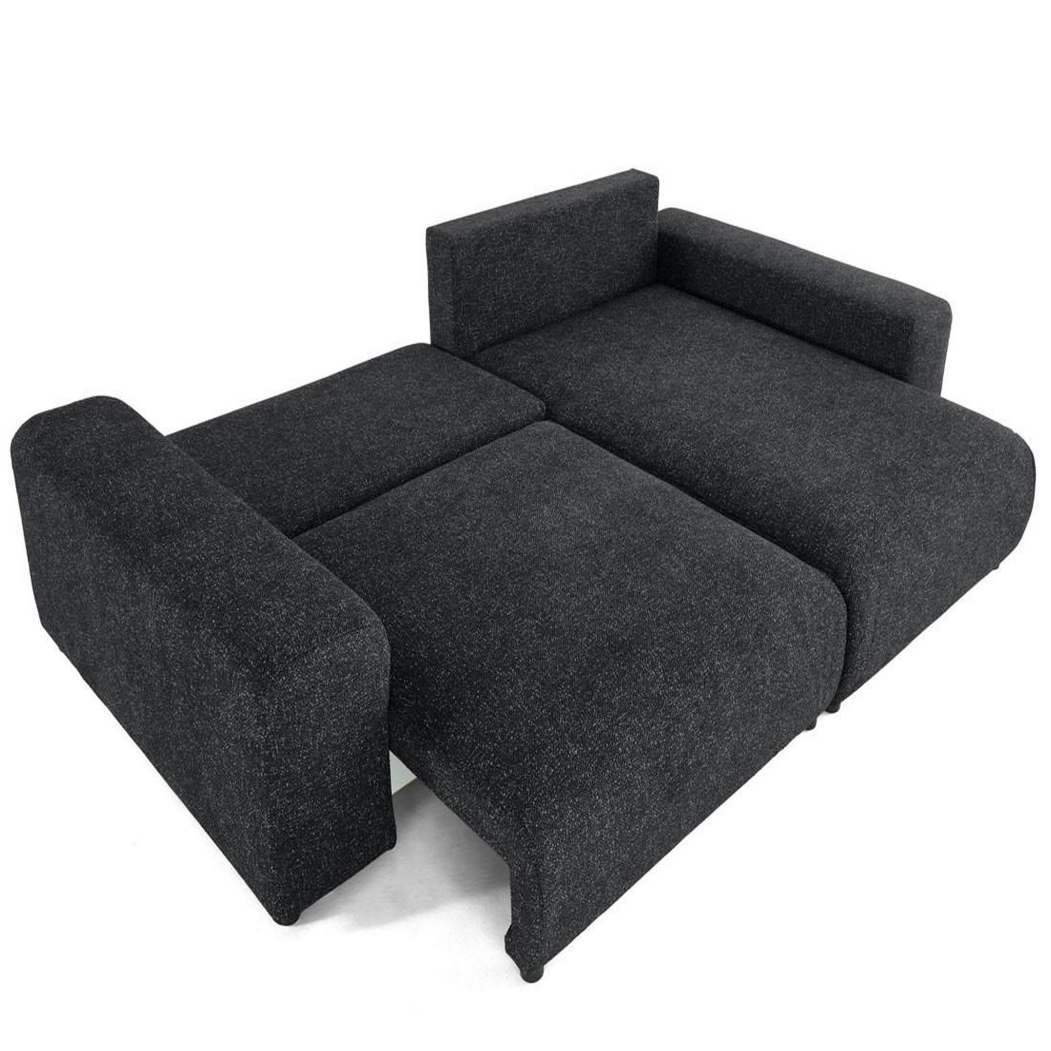 Voir la diapositive 2 : LISA DESIGN Jake - canapé panoramique d'angle droit 7 places convertible avec coffre en fausse fourrure