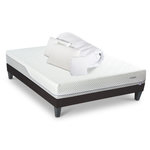 BELLECOUR BELLECOUR LITERIE | Pack Prêt à dormir EVERBED | Matelas Mémoire de forme + Sommier + Accessoires. Coloris disponibles : Blanc
