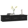 Voir la diapositive 3 : VIDAXL Etagere murale avec tiroirs Noir 88x26x18,5cm bois d'ingenierie