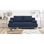 Voir la diapositive 2 : MARKET24 Banquette convertible 3 places MIKA - Tissu bleu foncé - Coffre de rangement - L 192 x H 84 x P 93 cm