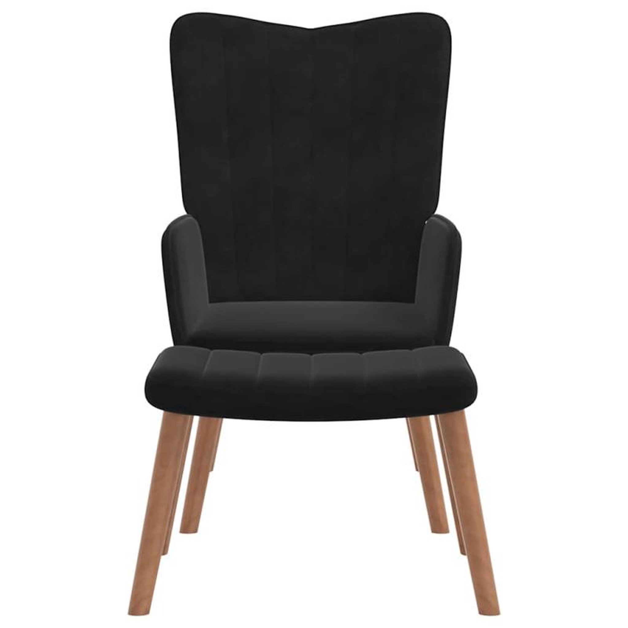 Voir la diapositive 3 : VIDAXL Chaise de relaxation avec repose pied Noir Velours