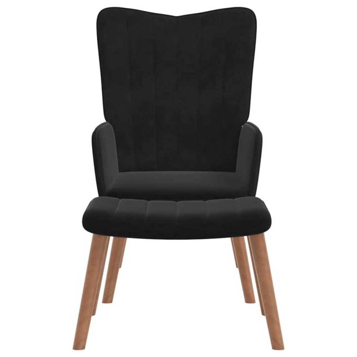 VIDAXL Chaise de relaxation avec repose pied Noir Velours