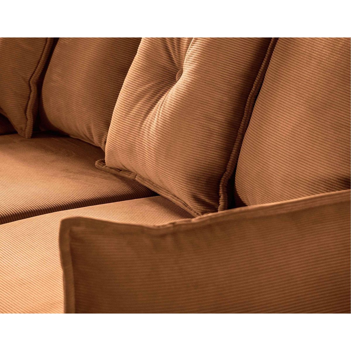 BEST MOBILIER Lena - canapé panoramique d'angle gauche 7 places - convertible avec coffre - en velours côtelé