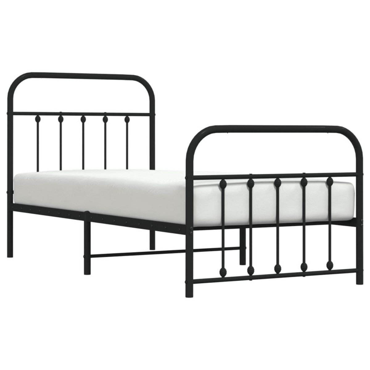 VIDAXL Cadre de lit metal sans matelas avec pied de lit noir 90x190 cm