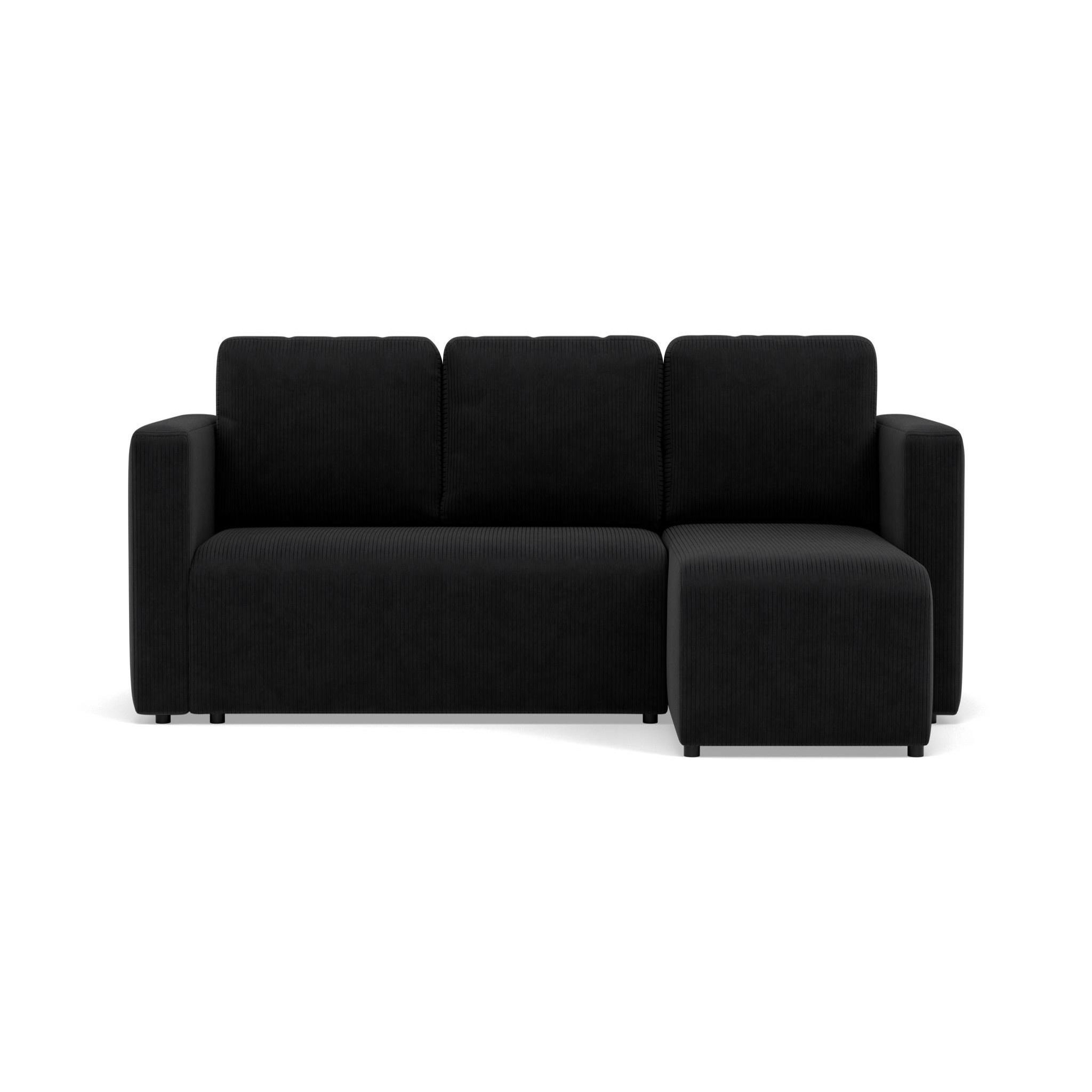 Voir la diapositive 1 : BEST MOBILIER Canopy - canapé d'angle réversible 4 places convertible avec coffre en velours côtelé