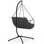 Voir la diapositive 6 : ID MARKET Fauteuil suspendu relax LOA ajouré effet rotin gris avec coussin gris