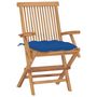 Voir la diapositive 3 : VIDAXL Chaises de jardin avec coussins bleu lot de 8 Bois teck massif