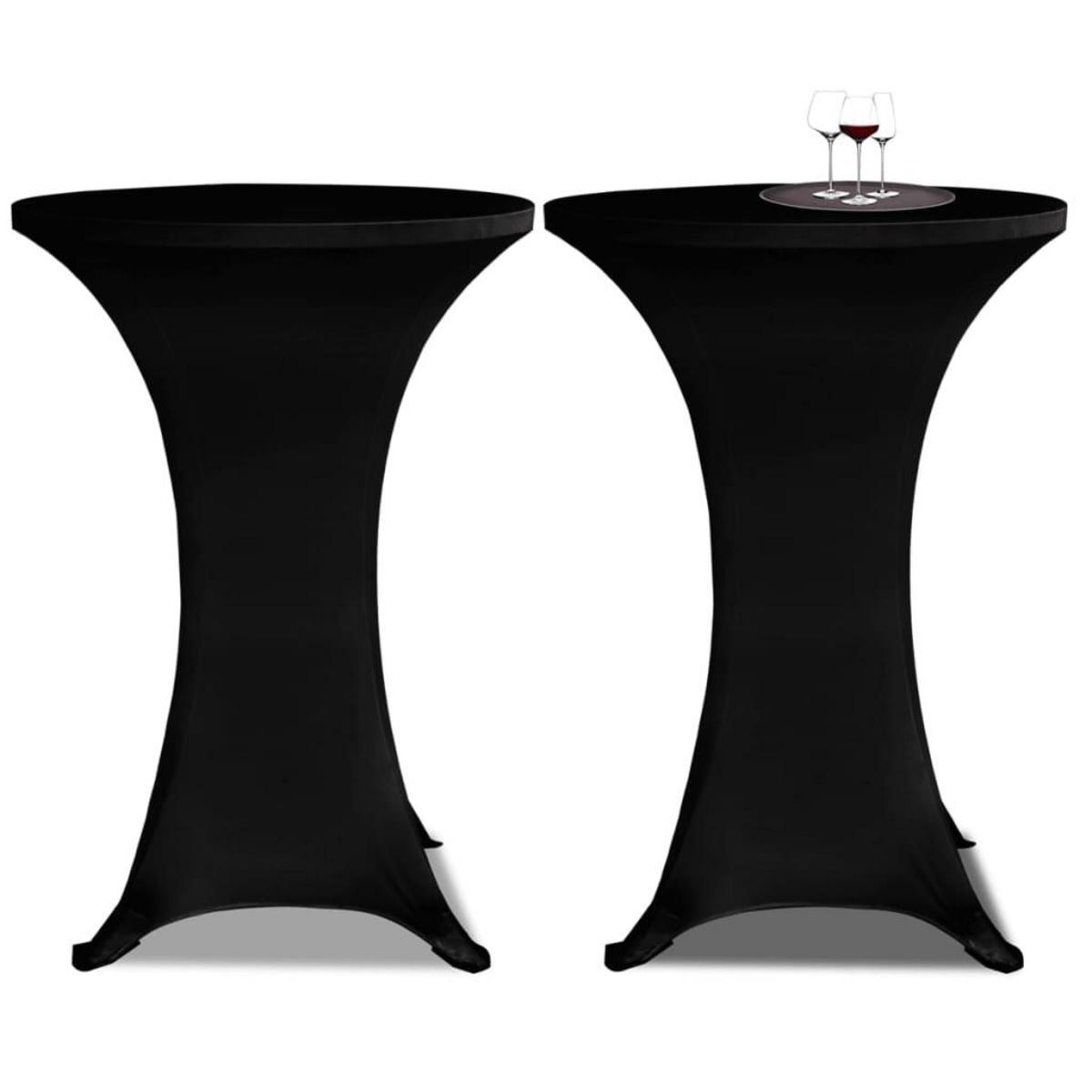 VIDAXL Housses elastiques de table Ø 80 cm Noir 4 pcs