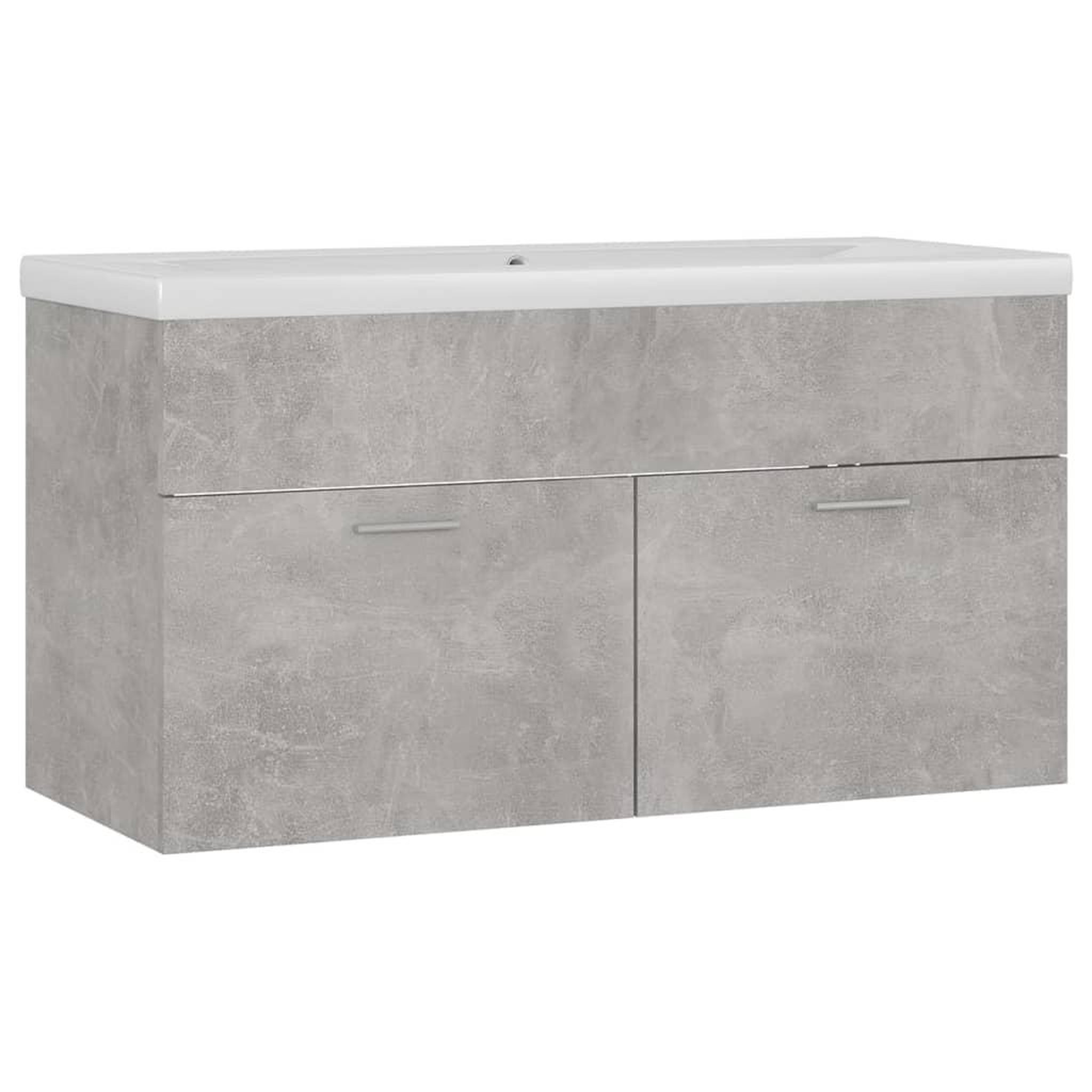 Voir la diapositive 2 : VIDAXL Armoire d'evier et lavabo integre Gris beton Bois d'ingenierie