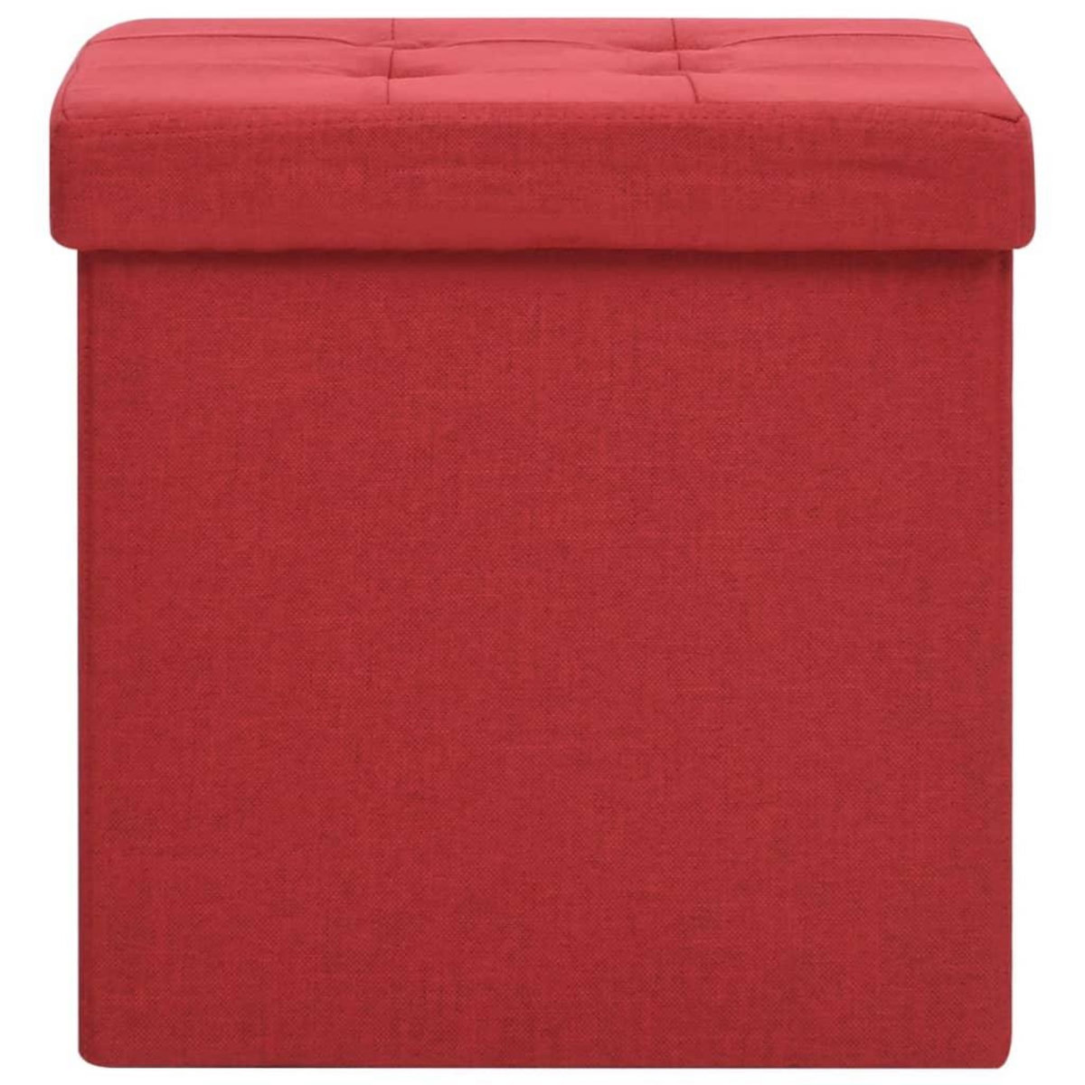 VIDAXL Tabourets de rangement pliables lot de 2 bordeaux Faux lin