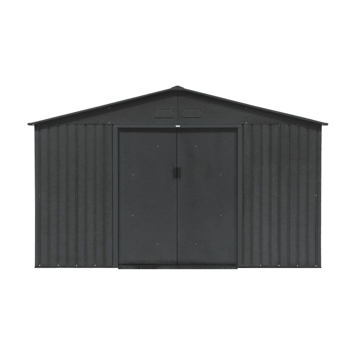 SWEEEK Abri de jardin en métal - Slack - 12.99 m² anthracite - Deux portes coulissantes. kit de fixation sol inclus. L 341 x 386 x 211cm