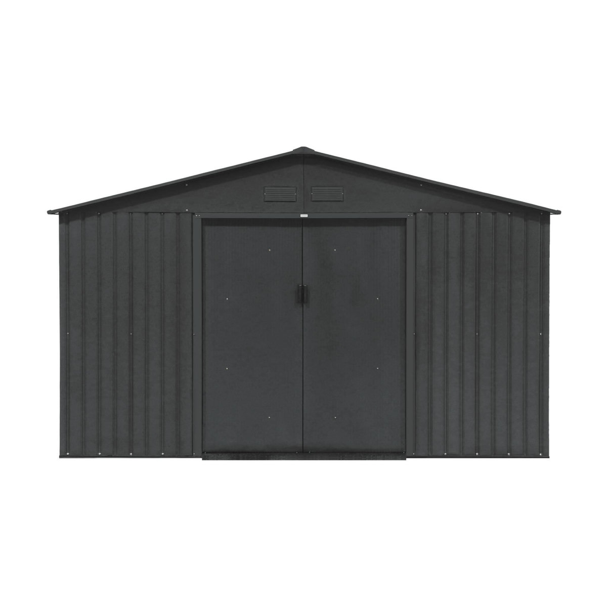 SWEEEK Abri de jardin en métal - Slack - 12.99 m² anthracite - Deux portes coulissantes. kit de fixation sol inclus. L 341 x 386 x 211cm