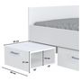 Voir la diapositive 4 : Lit simple avec rangements 90X190 cm 1 chevet intégré et 1 tiroir BLAST