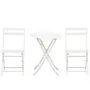 OUTSUNNY Salon de jardin bistro pliable - table ronde Ø 60 cm avec 2 chaises pliantes - métal thermolaqué blanc