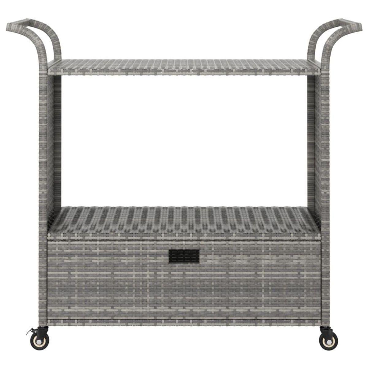 VIDAXL Chariot de bar avec tiroir Gris 100x45x97 cm Resine tressee