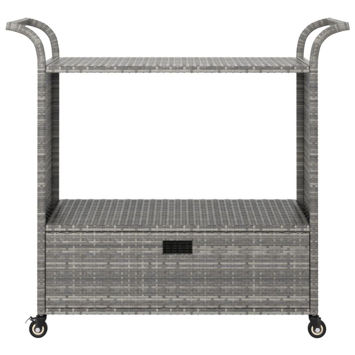 VIDAXL Chariot de bar avec tiroir Gris 100x45x97 cm Resine tressee