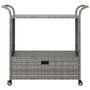 Voir la diapositive 3 : VIDAXL Chariot de bar avec tiroir Gris 100x45x97 cm Resine tressee