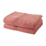 Today TODAY Lot de 2 Serviettes de Bain 100% coton - 50x100 cm - Terracotta