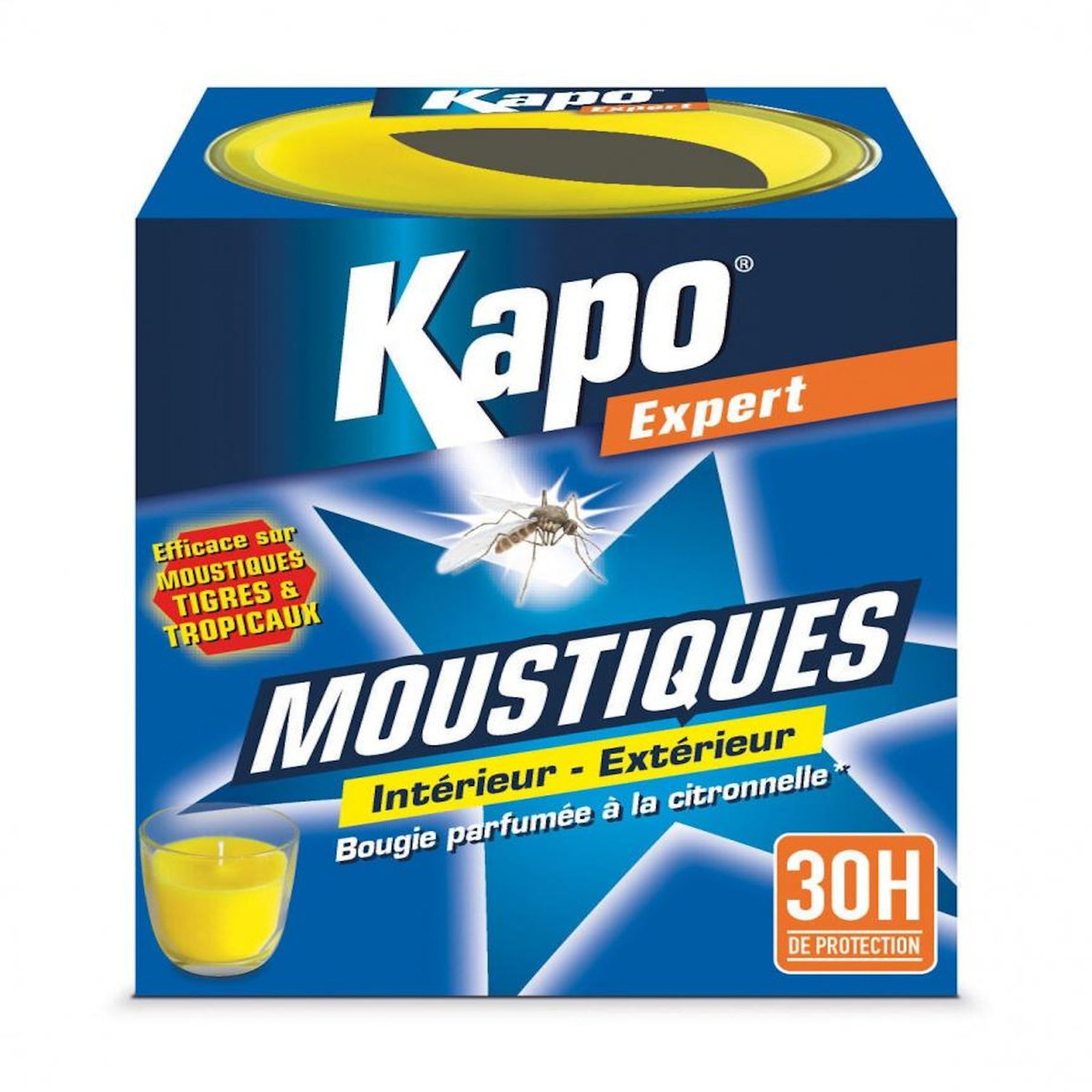 Kapo Bougie anti moustique, parfum citronnelle,  125 g, KAPO EXPERT