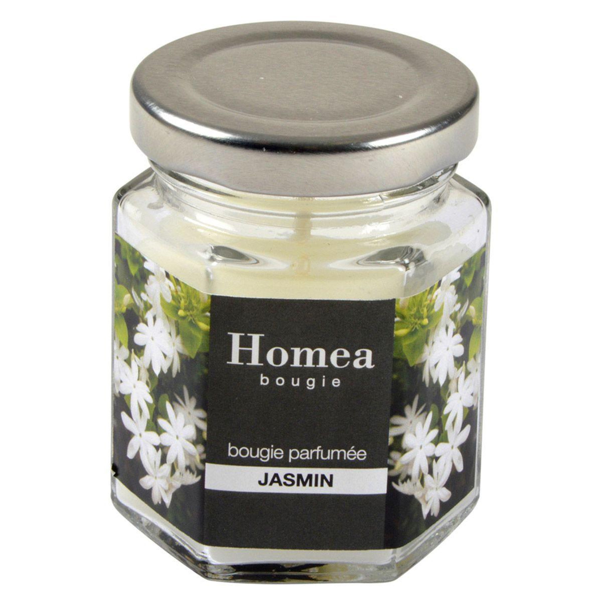 Voir la diapositive 1 : HOMEA Bougie Verrine Parfumée  Essentiel  7cm Jasmin