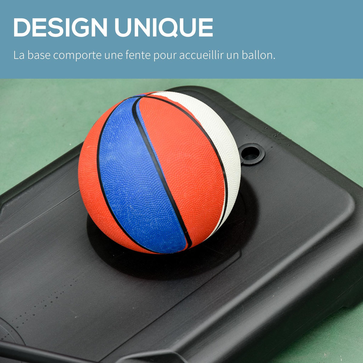 HOMCOM Panier de basketball sur pied hauteur réglable H.160–210 cm lestage roulettes noir rouge