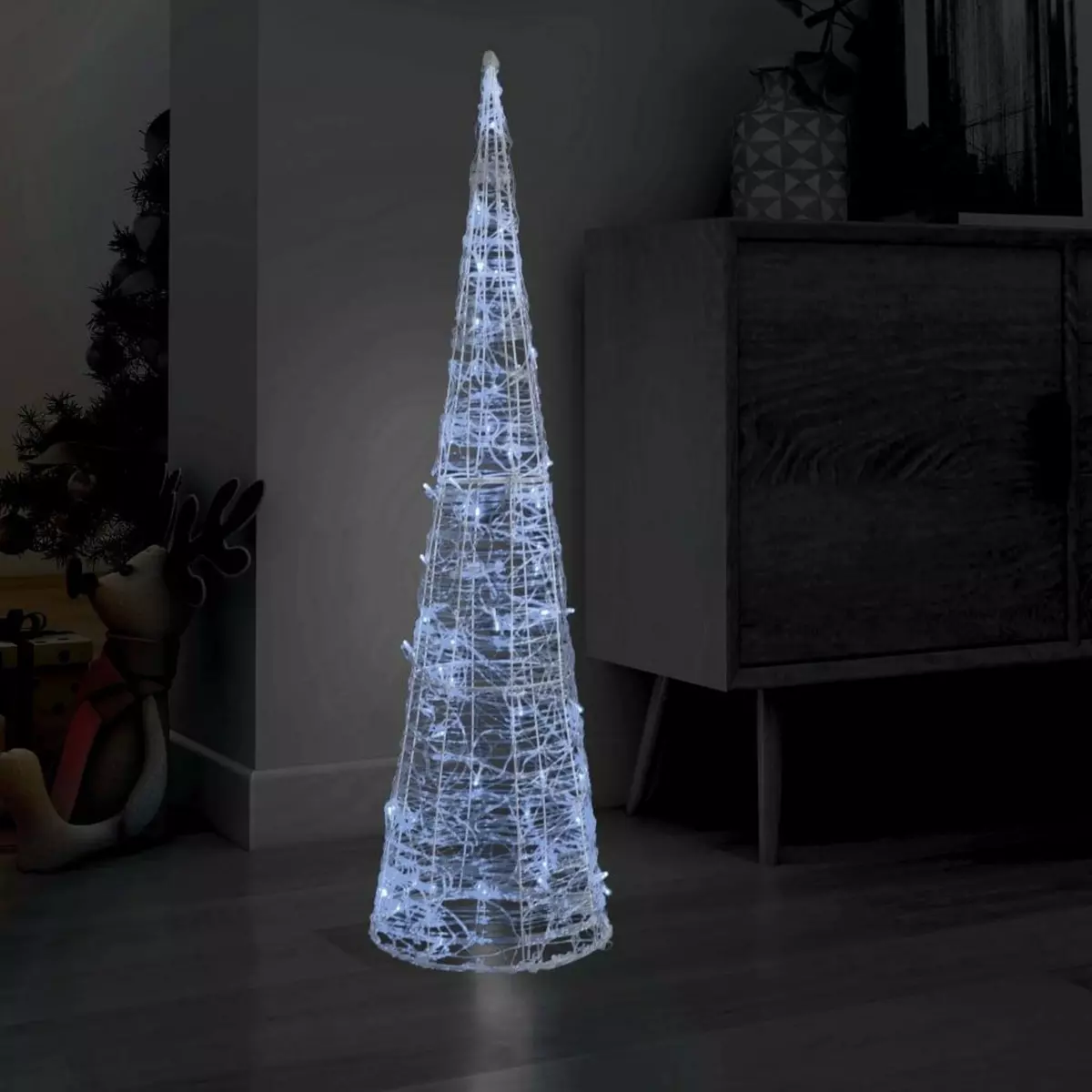 VIDAXL Cone lumineux decoratif pyramide LED Acrylique Blanc froid