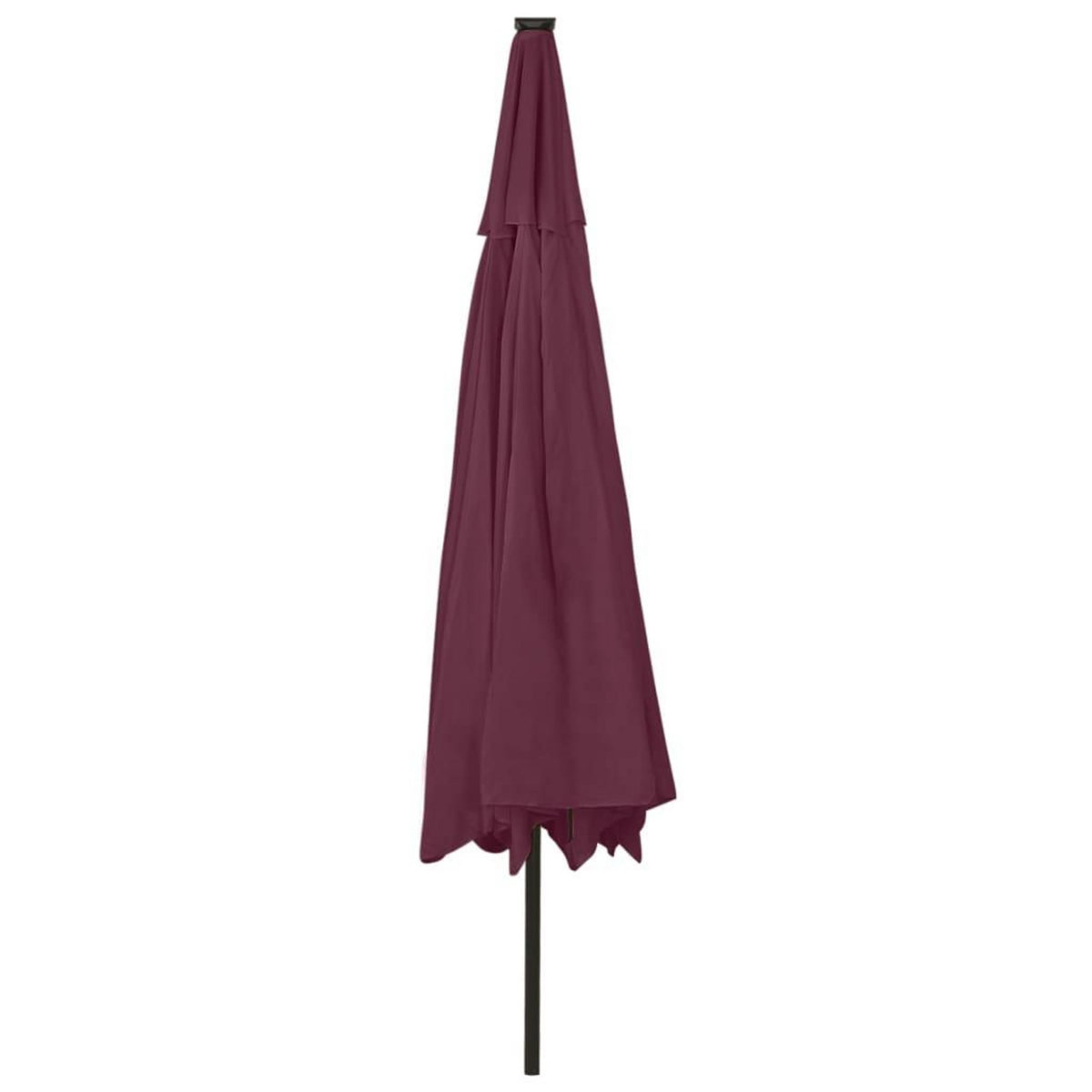 VIDAXL Parasol de jardin avec lumieres LED mat en metal rouge bordeaux