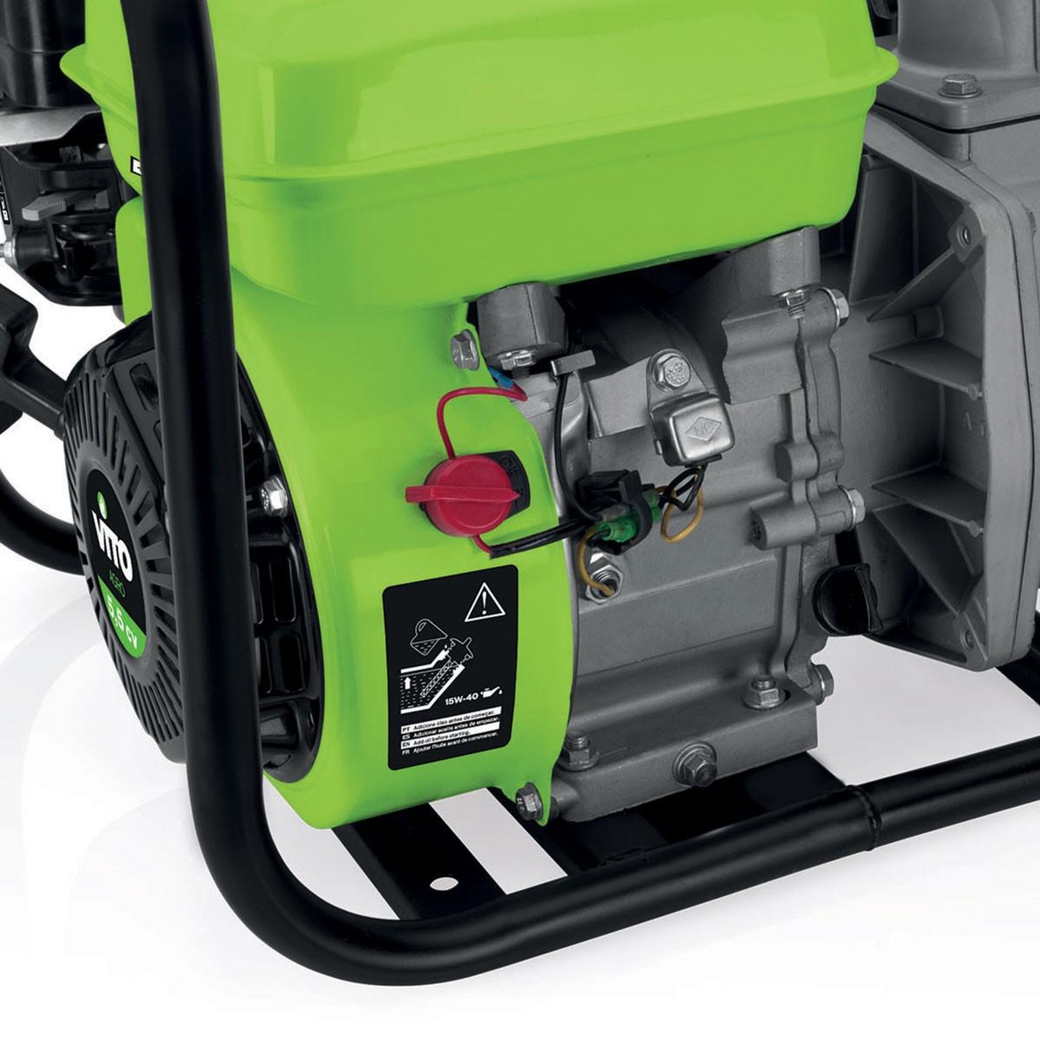 Voir la diapositive 5 : VITO Pompe à eau thermique 5.5 cv 163 cm³ motopompe autonomie 3h débit 30m³/h raccord 50 mm vito