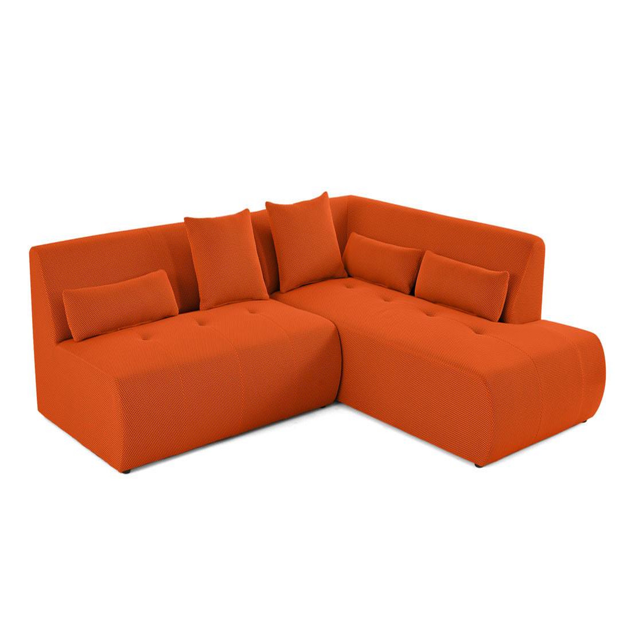 Voir la diapositive 2 : LISA DESIGN Onyx - canapé modulable d'angle droit 5 places - en tissu mailles 3d
