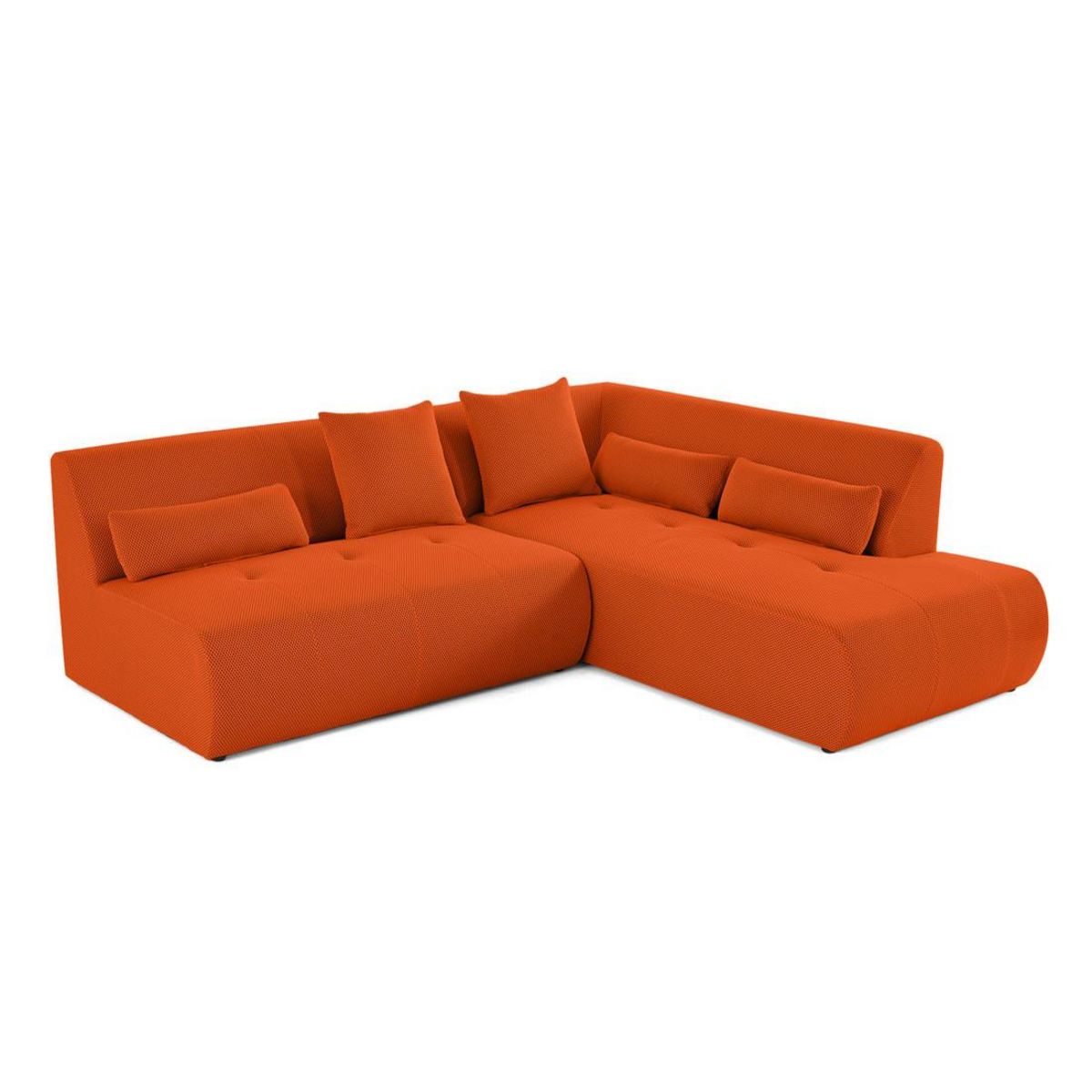 LISA DESIGN Onyx - canapé modulable d'angle droit 5 places - en tissu mailles 3d