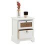 Voir la diapositive 4 : IDIMEX Table de chevet PADMA 2 tiroirs, en bois et rotin