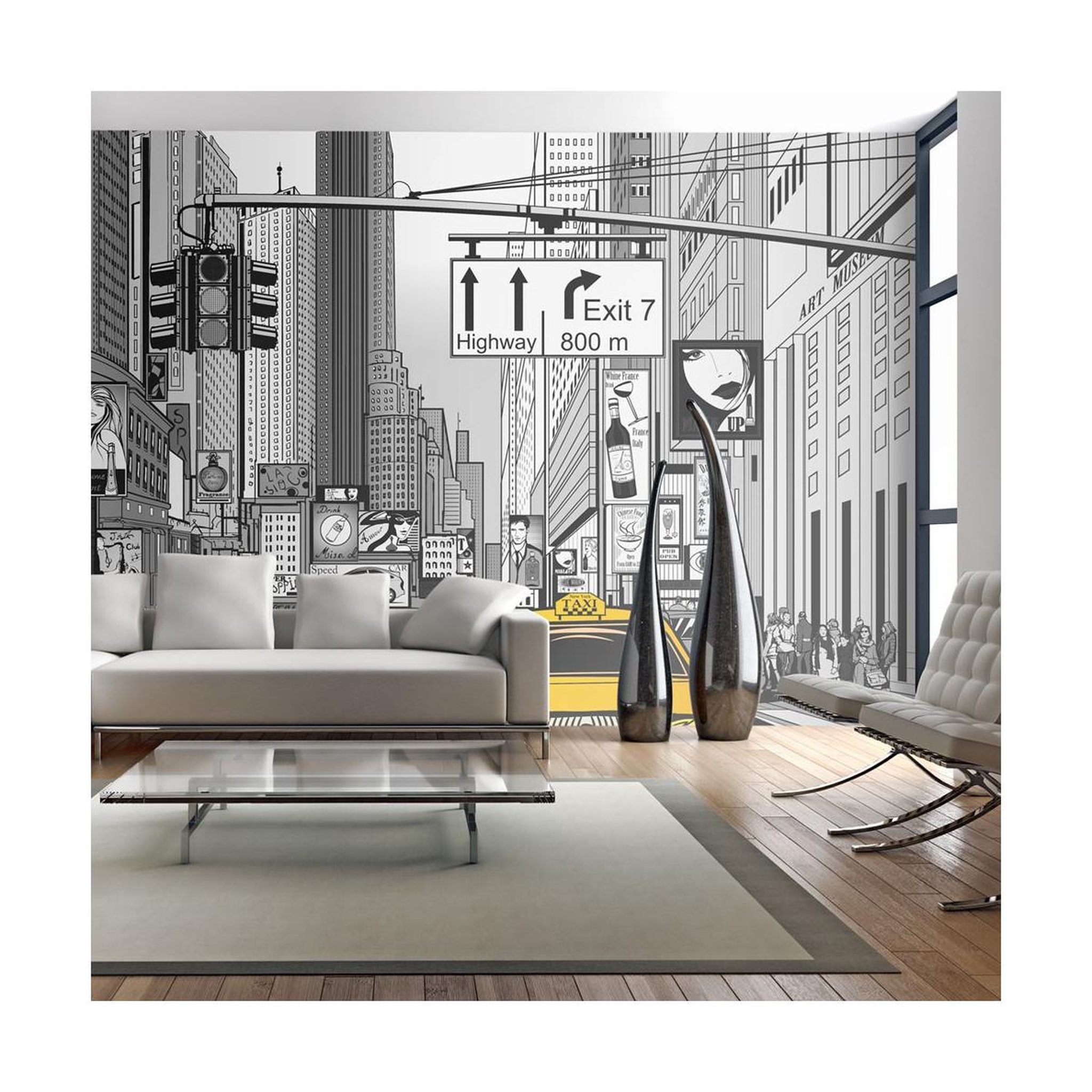 Paris Prix Papier peint xxl  bd taxis jaunes à new york  270x550cm