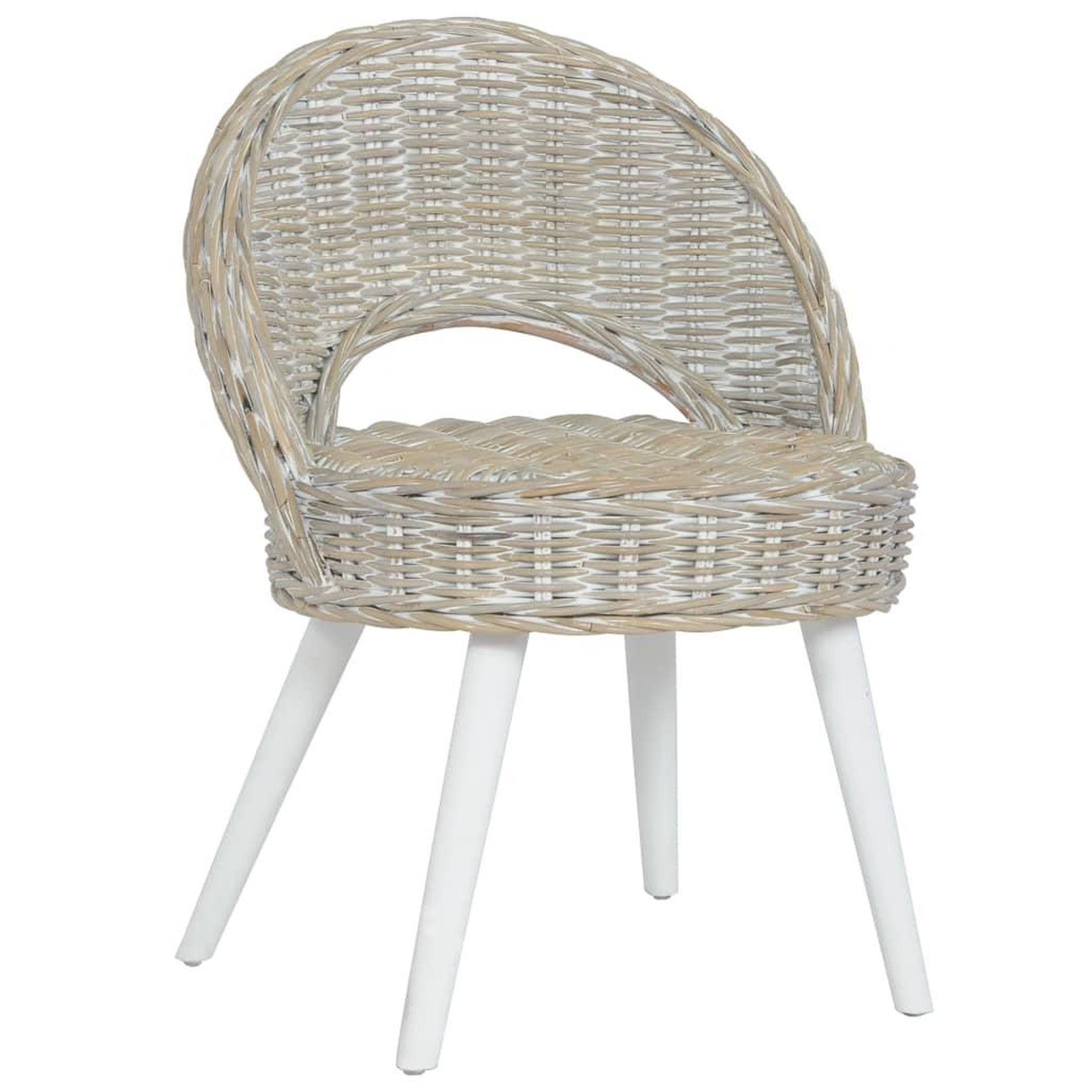 VIDAXL Chaise de canape rotin kubu blanc