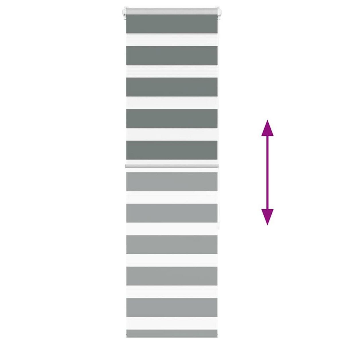 VIDAXL Store zebre gris fonce largeur du tissu 45,9 cm polyester