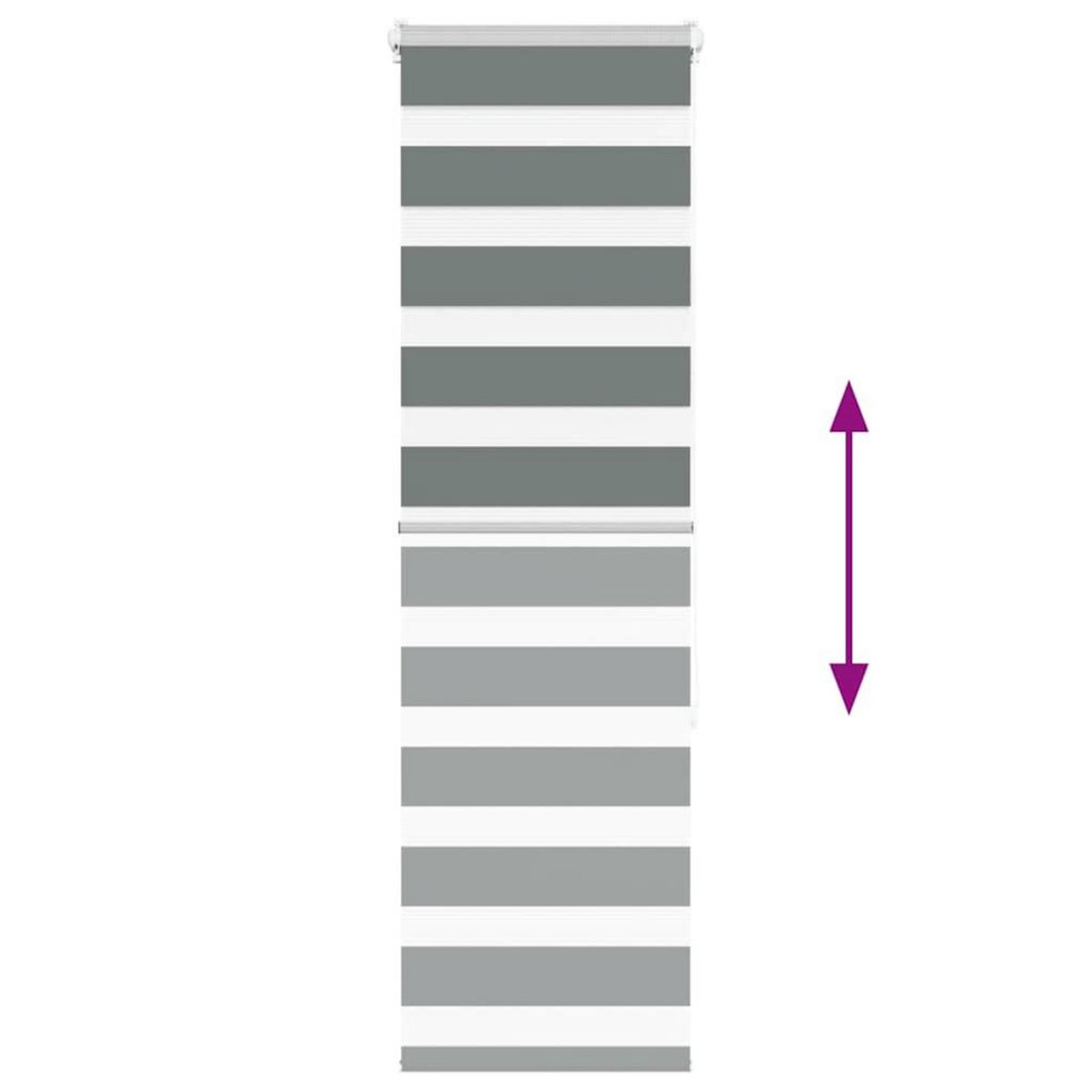 VIDAXL Store zebre gris fonce largeur du tissu 45,9 cm polyester