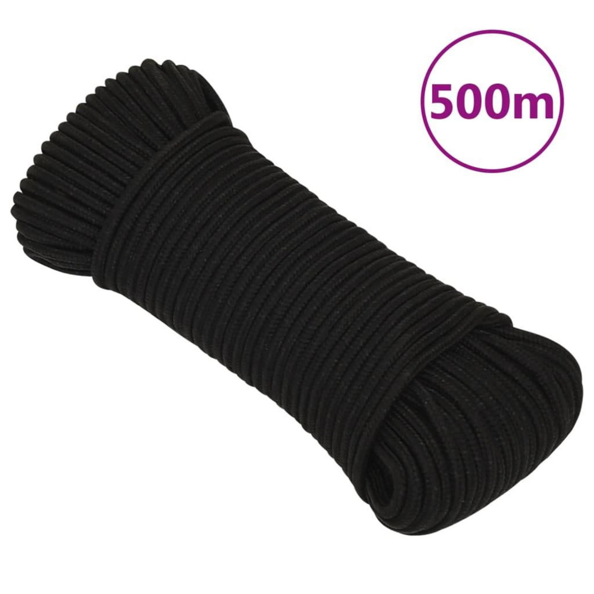 VIDAXL Corde de travail Noir 3 mm 500 m Polyester