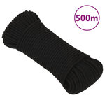 VIDAXL Corde de travail Noir 3 mm 500 m Polyester