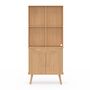 Voir la diapositive 3 : ID MARKET Buffet de cuisine 80 CM ROMIE 2 portes + tiroir effet lattes tasseau de bois