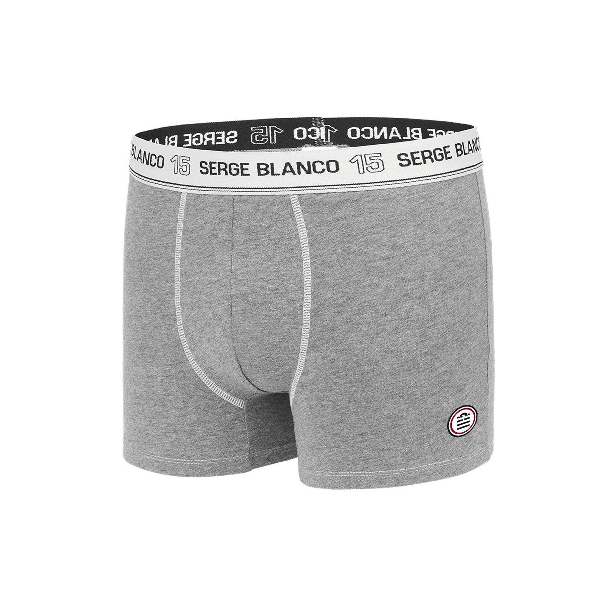 Voir la diapositive 4 : SERGE BLANCO Lot de 4 boxers coton homme avec surpiqûres class