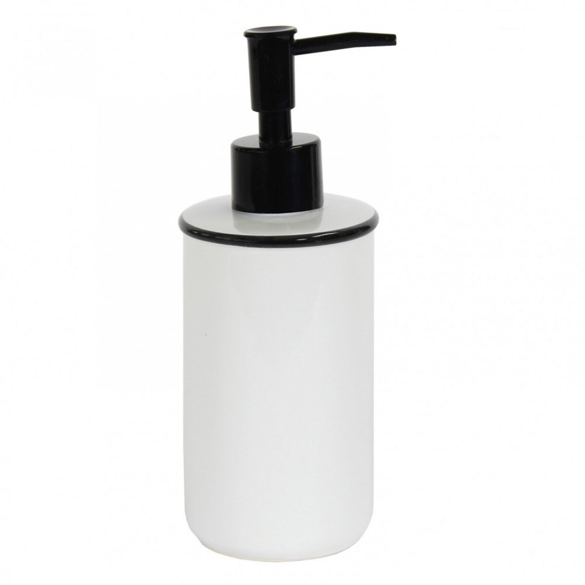 CENTRALE BRICO Distributeur de savon céramique Marcel, noir et blanc