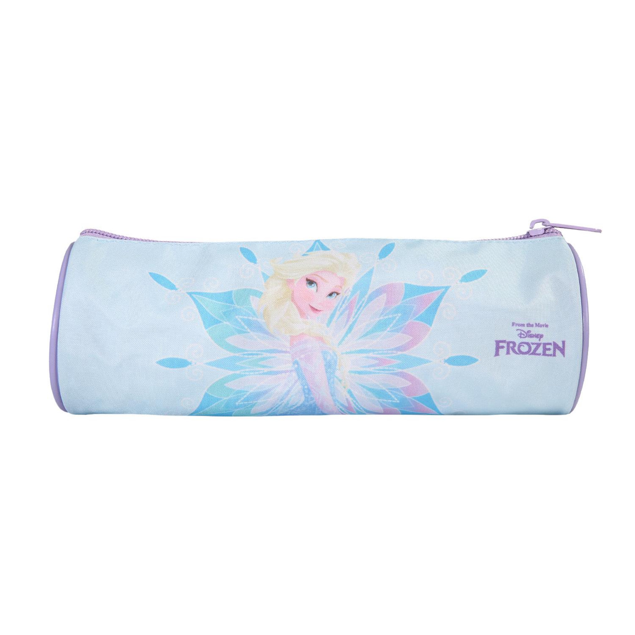Voir la diapositive 4 : Bagtrotter Bagtrotter - La Reine des Neiges - Frozen - Disney -Trousse Scolaire Ronde - Turquoise - 1 Compartiment Zippé - 22x7x7cm - Matière Polyester - Accessoire et Papeterie Scolaire