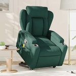 VIDAXL Fauteuil inclinable de massage Vert fonce Tissu