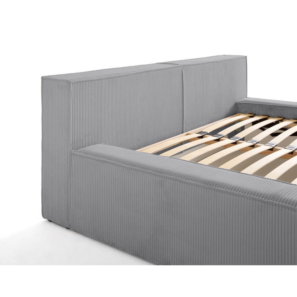 LISA DESIGN Stella - lit coffre - 140x190 cm - sommier inclus - en velours côtelé