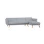 Voir la diapositive 5 : CONCEPT USINE Canapé d'angle réversible et convertible 4 places en tissu gris GRACE