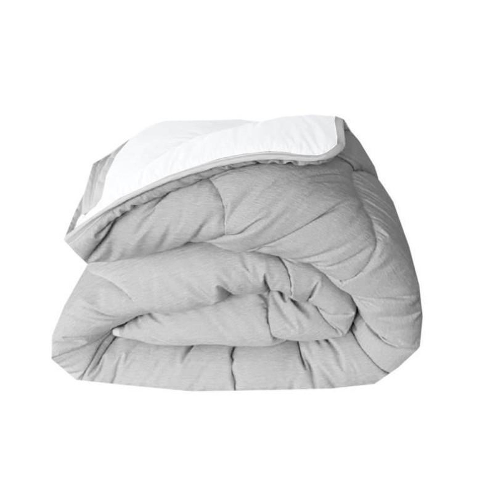 Voir la diapositive 2 : ABEIL ABEIL Couette temperee BICOLORE 220x240cm - Blanc + Gris chine