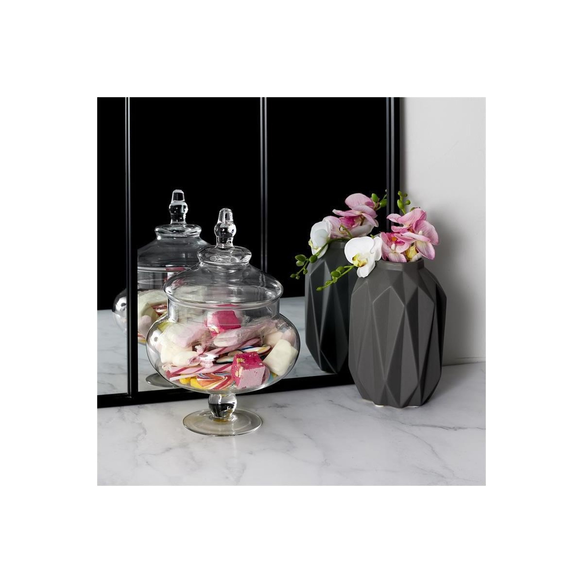 Voir la diapositive 3 : The Home Deco Factory Bonbonnière sur pied  sucrerie  29cm transparent