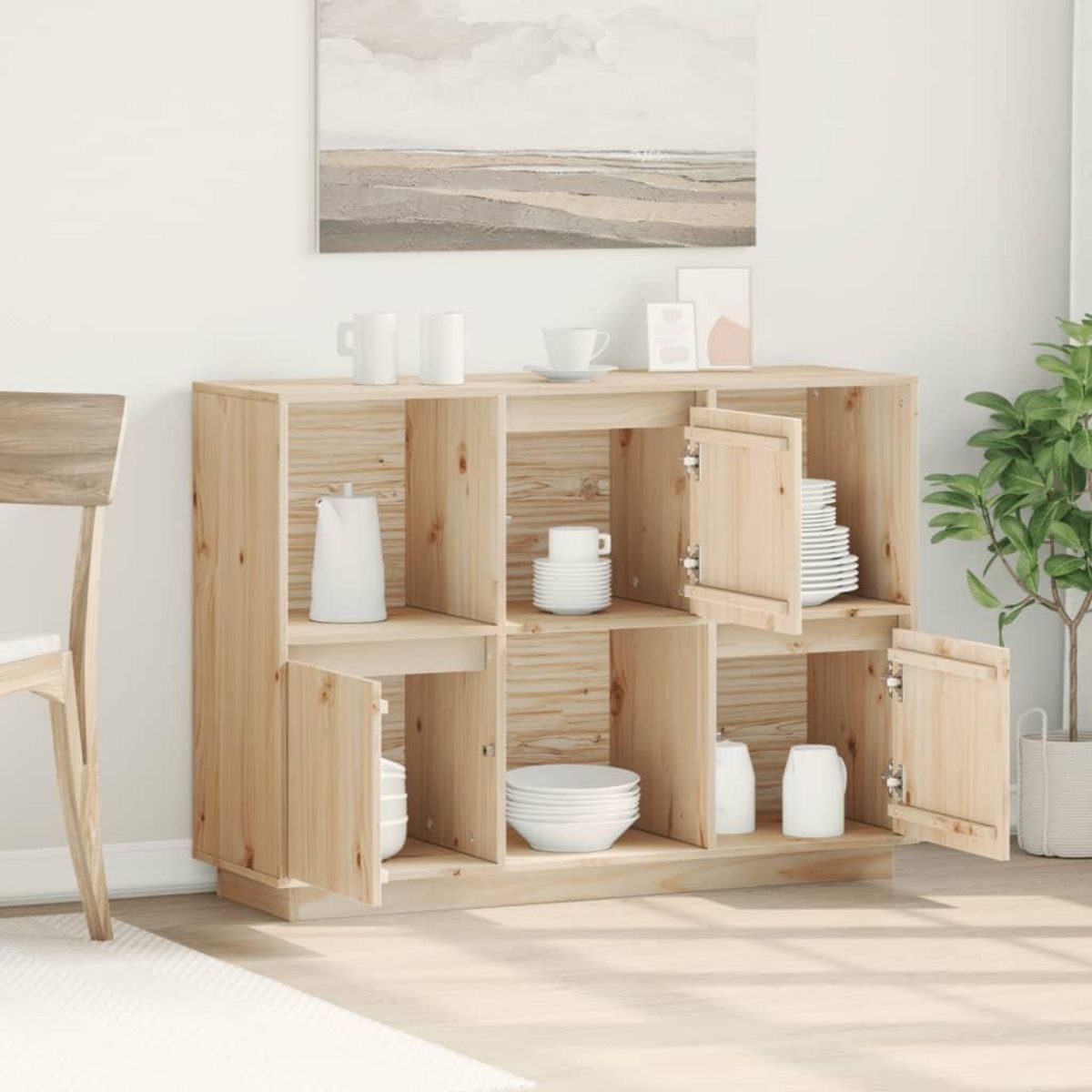 VIDAXL Buffet 110,5x35x80 cm Bois massif de pin