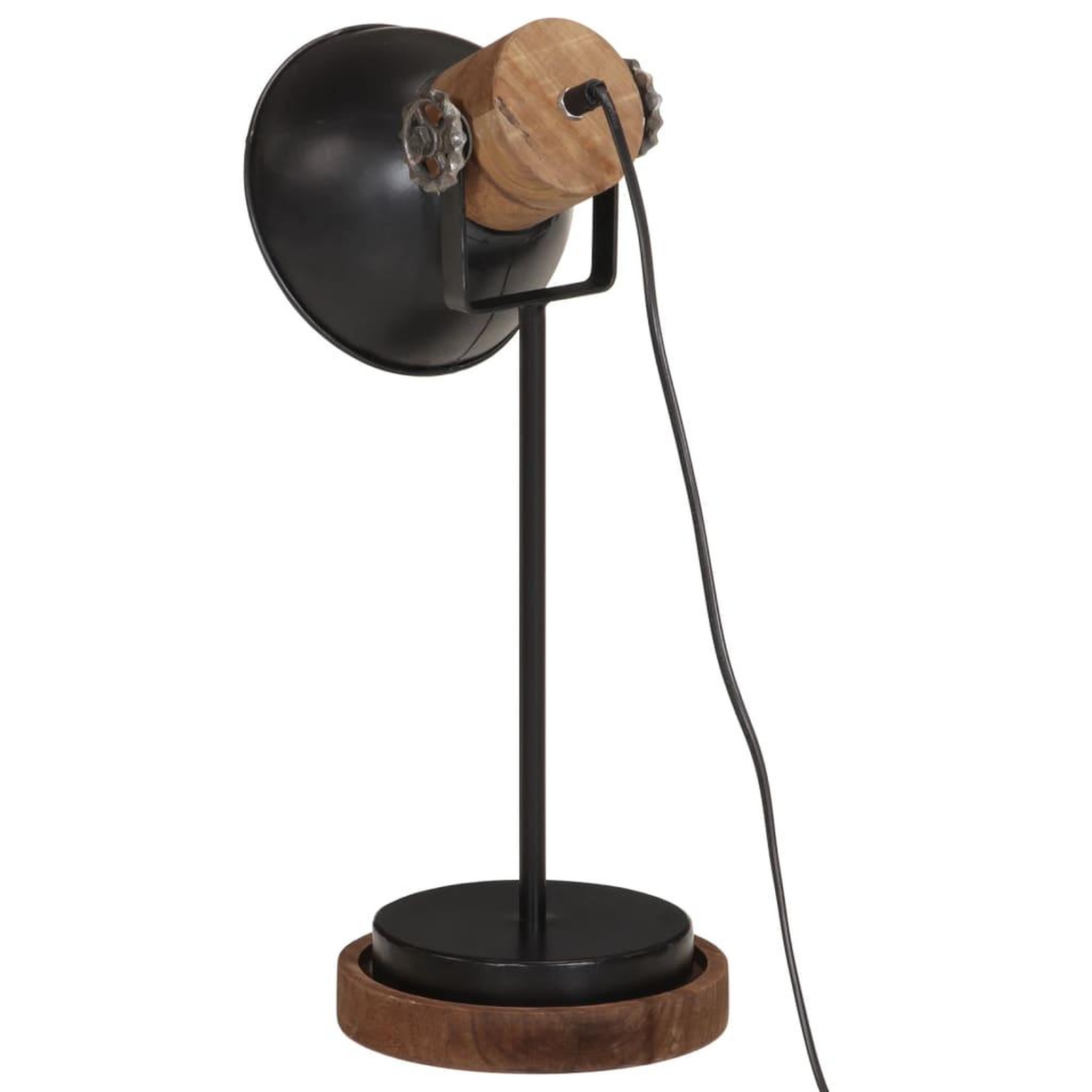 Voir la diapositive 5 : VIDAXL Lampe de bureau 25 W noir 17x17x50 cm E27